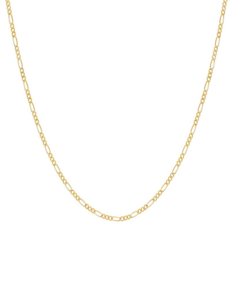 Front of a size 18" Baby Figaro Necklace 14K Gold 18" in 14K Gold by By Adina Eden. | dia_product_style_image_id:315104
